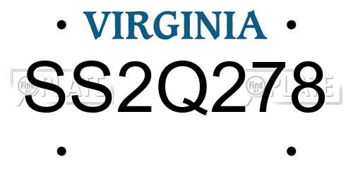 SS2Q278 Virginia License Plate