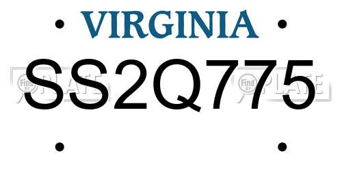 SS2Q775 Virginia License Plate