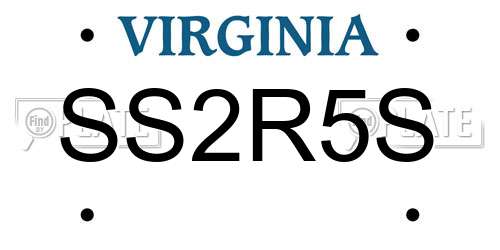 SS2R5S Virginia License Plate