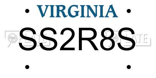 SS2R8S Virginia License Plate