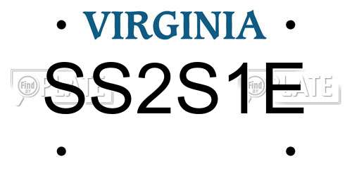 SS2S1E Virginia License Plate