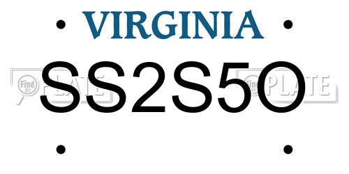 SS2S5O Virginia License Plate