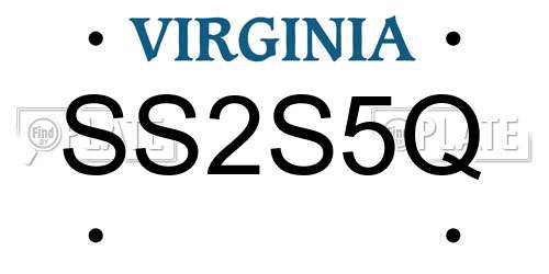 SS2S5Q Virginia License Plate