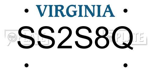 SS2S8Q Virginia License Plate