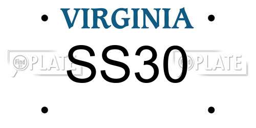 SS30 Virginia License Plate