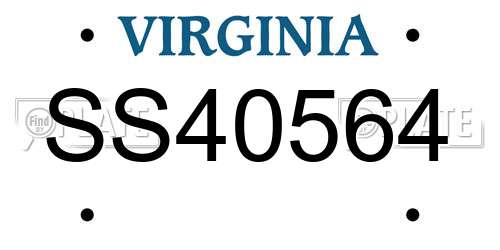 SS40564 Virginia License Plate