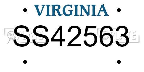 SS42563 Virginia License Plate
