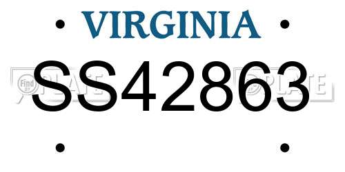 SS42863 Virginia License Plate