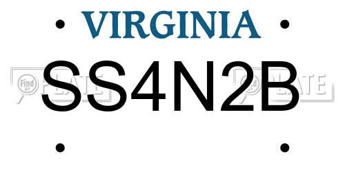 SS4N2B Virginia License Plate