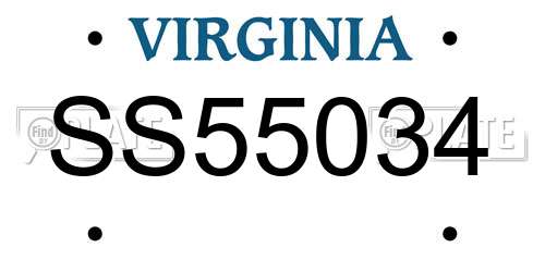 SS55034 Virginia License Plate