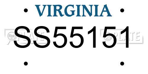 SS55151 Virginia License Plate