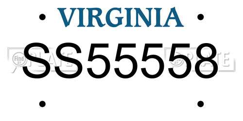 SS55558 Virginia License Plate