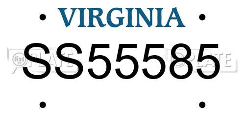 SS55585 Virginia License Plate