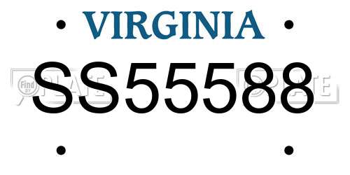 SS55588 Virginia License Plate