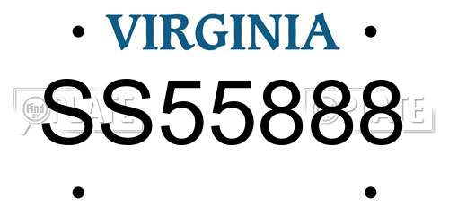 SS55888 Virginia License Plate
