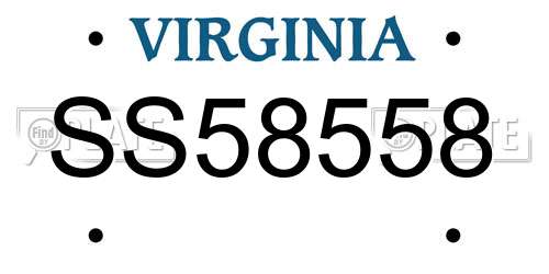 SS58558 Virginia License Plate