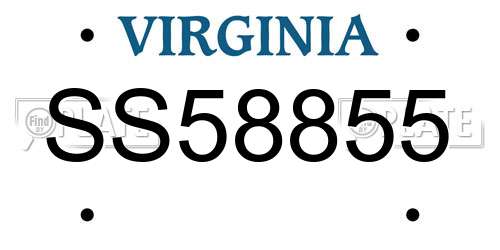 SS58855 Virginia License Plate