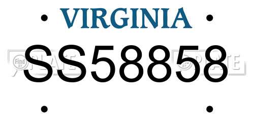 SS58858 Virginia License Plate