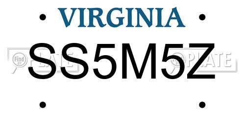 SS5M5Z Virginia License Plate