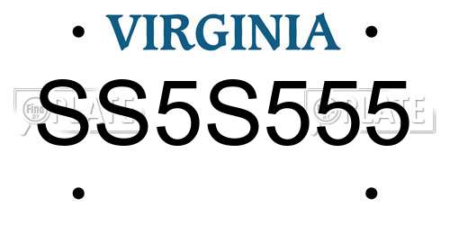 SS5S555 Virginia License Plate
