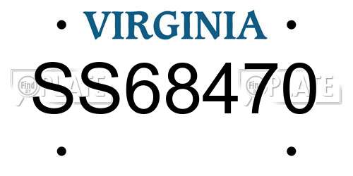 SS68470 Virginia License Plate
