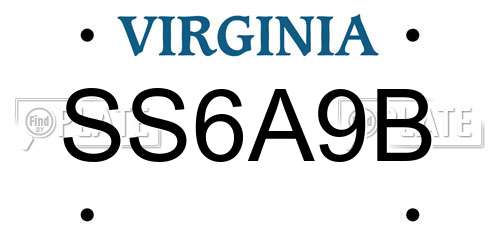 SS6A9B Virginia License Plate
