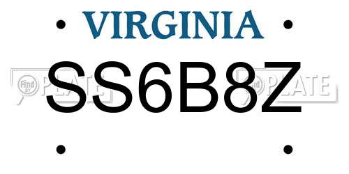 SS6B8Z Virginia License Plate