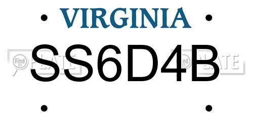 SS6D4B Virginia License Plate