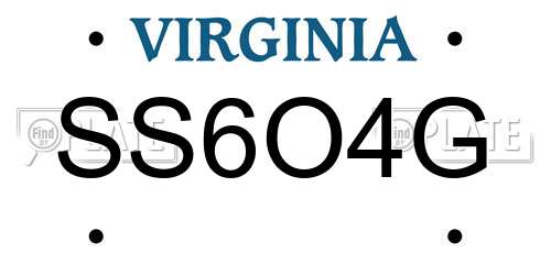 SS6O4G Virginia License Plate