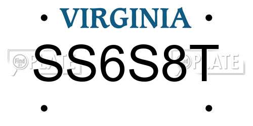 SS6S8T Virginia License Plate