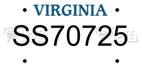 SS70725 Virginia License Plate