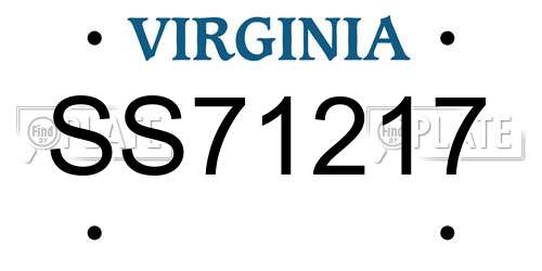 SS71217 Virginia License Plate