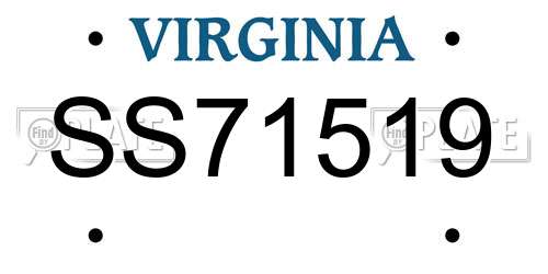 SS71519 Virginia License Plate