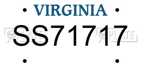 SS71717 Virginia License Plate
