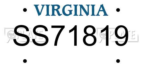 SS71819 Virginia License Plate