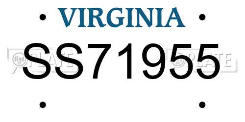 SS71955 Virginia License Plate