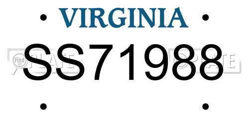 SS71988 Virginia License Plate