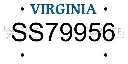 SS79956 Virginia License Plate