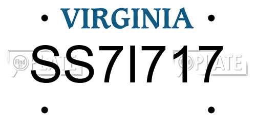 SS7I717 Virginia License Plate