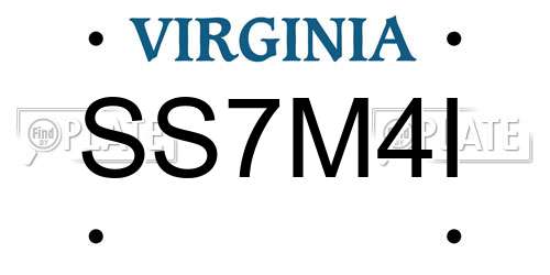 SS7M4I Virginia License Plate