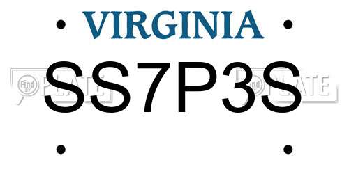 SS7P3S Virginia License Plate