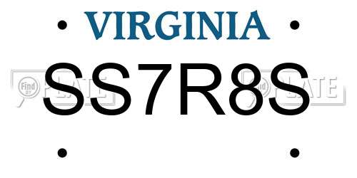 SS7R8S Virginia License Plate