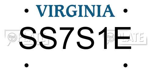 SS7S1E Virginia License Plate