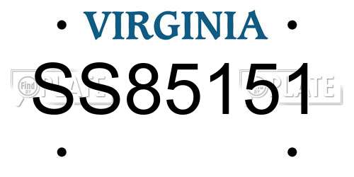 SS85151 Virginia License Plate