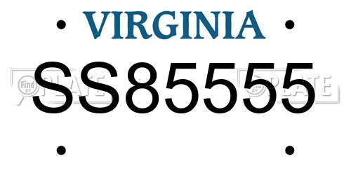 SS85555 Virginia License Plate