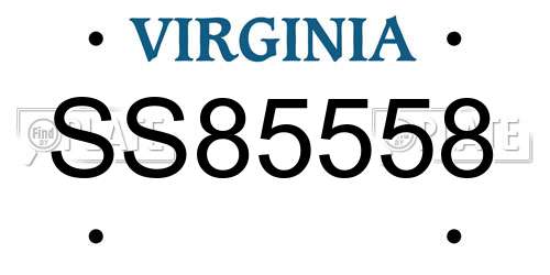 SS85558 Virginia License Plate