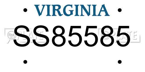 SS85585 Virginia License Plate