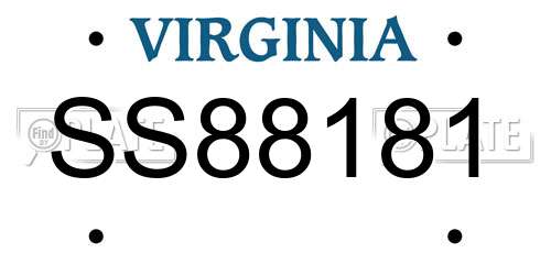 SS88181 Virginia License Plate