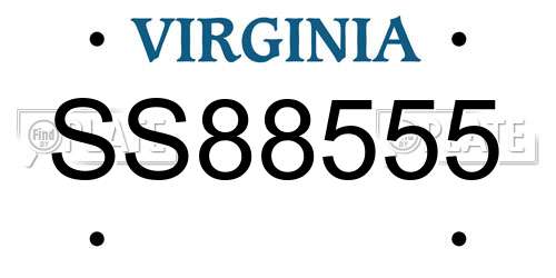 SS88555 Virginia License Plate