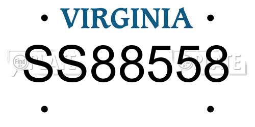 SS88558 Virginia License Plate